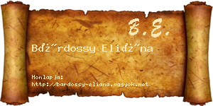 Bárdossy Eliána névjegykártya